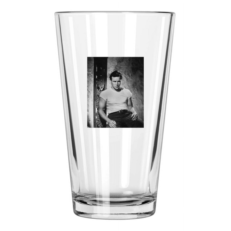 American Actor Marlon Brando Photo Movie Pint Beer Drinking Glass