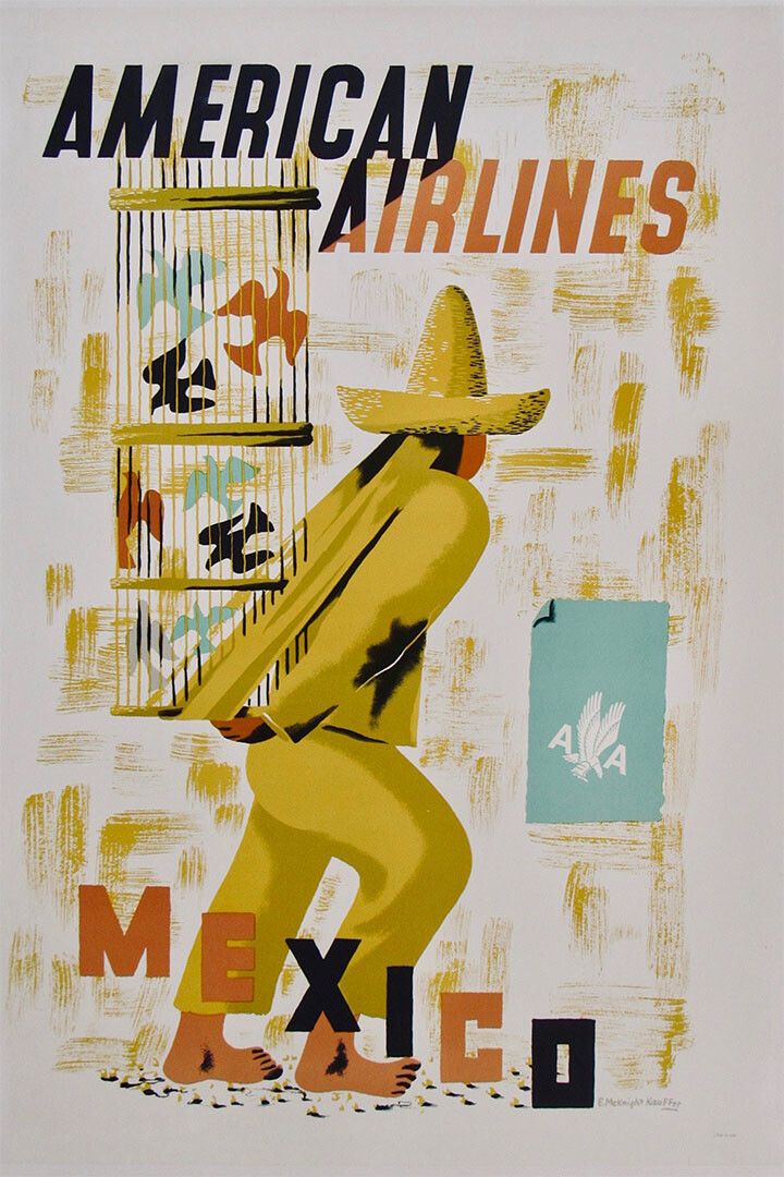 American Airlines Mexico Vintage Airline Travel Jigsaw Puzzle