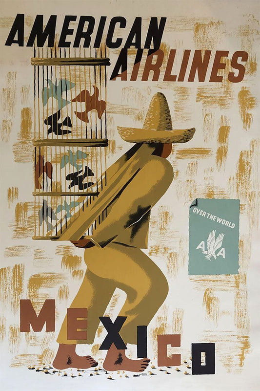 American Airlines Mexico Vintage Travel Print Jigsaw Puzzle