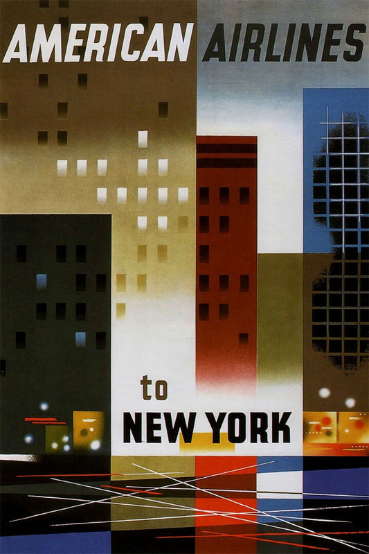 American Airlines New York Vintage Travel Jigsaw Puzzle