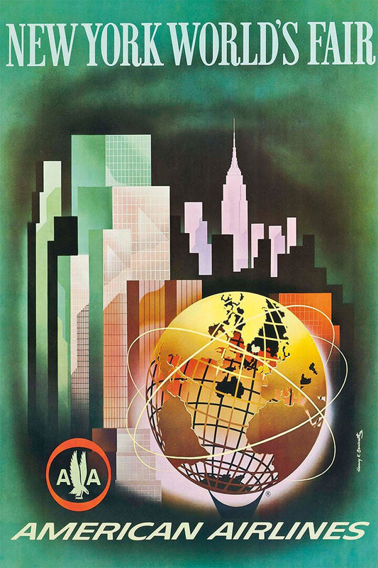 American Airlines New York Worlds Fair 1964 Vintage Style Jigsaw Puzzle