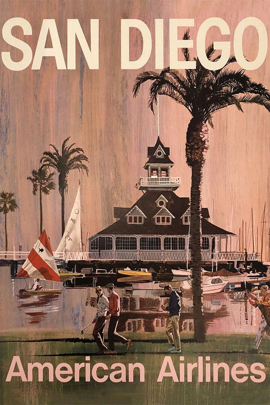 American Airlines San Diego Vintage Travel Jigsaw Puzzle