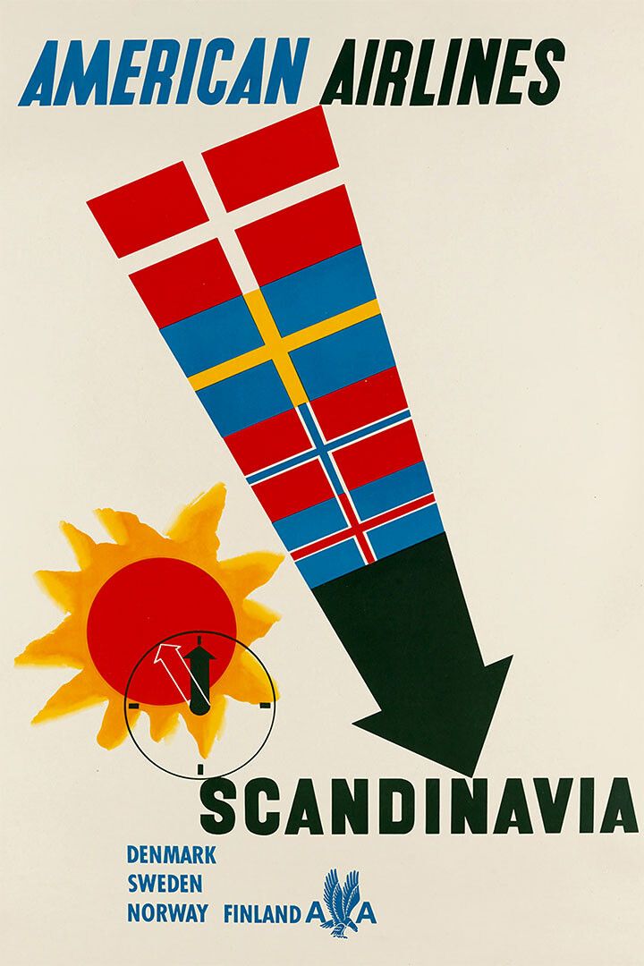 American Airlines Scandinavia Vintage Travel Jigsaw Puzzle