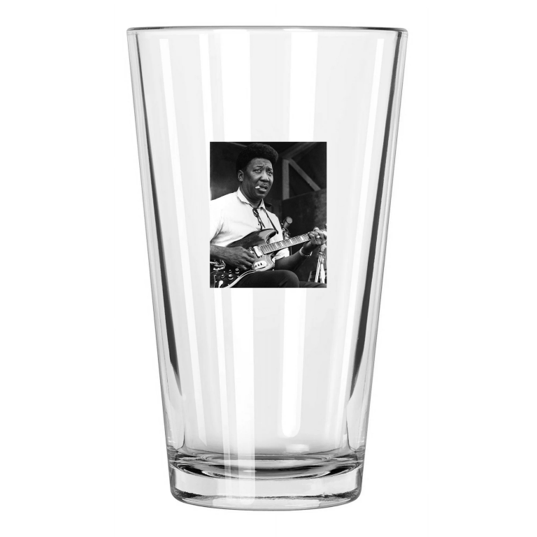 American Blues Singer Muddy Waters Guitar Musical 1 Pint Beer Drinking Glass