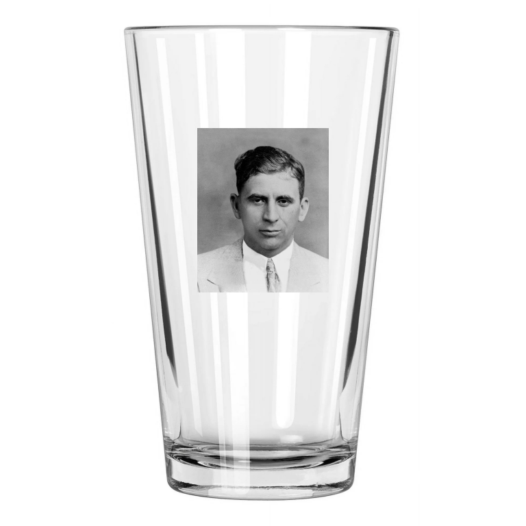 American Gangster, Mobster Meyer Lansky Mob Portrait Pint Beer Drinking Glass