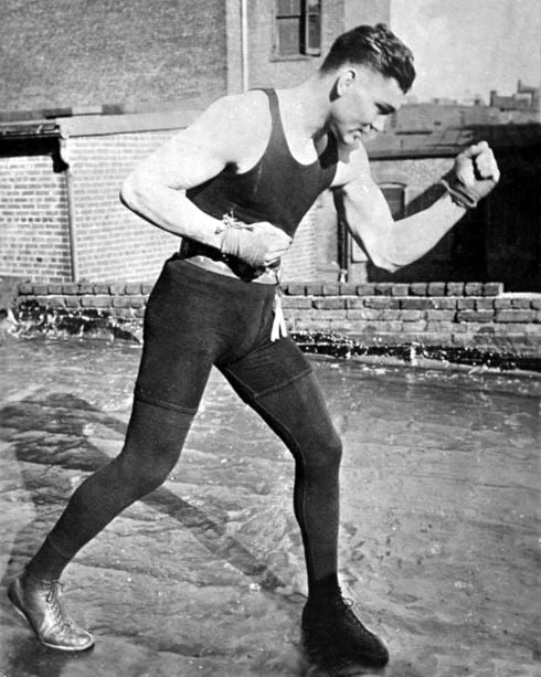 American Heavyweight Boxer Jack Dempsey Glossy Boxing Keychain Pose Keychain 1