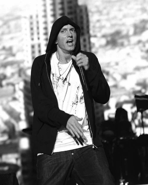American Rapper Actor Eminem 'Slim Shady' Glossy Keychain Musical Keychain