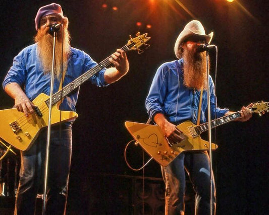 American Rock Band Zz Top Glossy Keychain Print Dusty Hill And Billy Gibbons