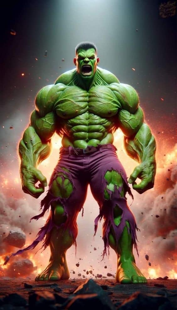 Angry Hulk Hero Portrait Print Poster