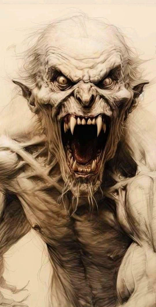 Angry Monster Illustration Print Poster