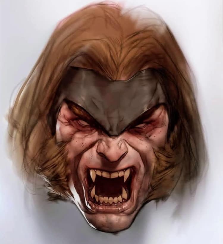 Angry Werewolf Portrait Print Poster