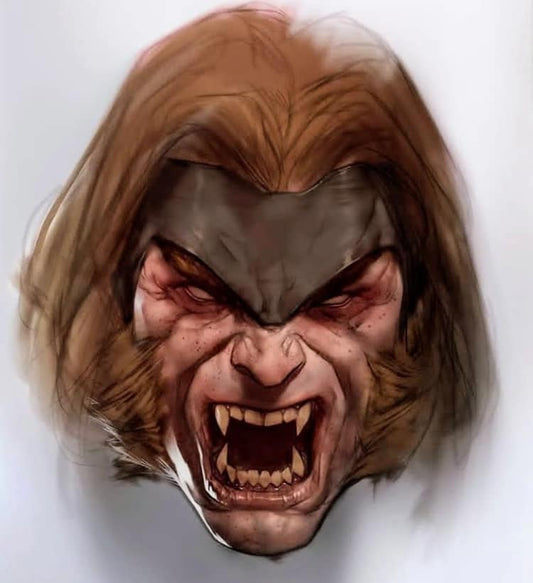 Angry Werewolf Portrait Print Poster