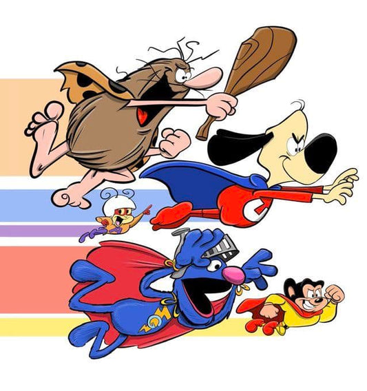 Animated Characters Running Print Poster