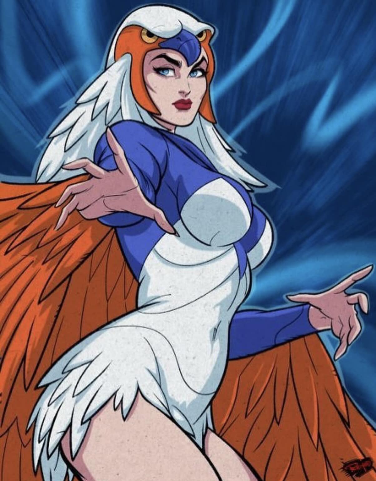 Animated Heroine Owl Themed Print Poster