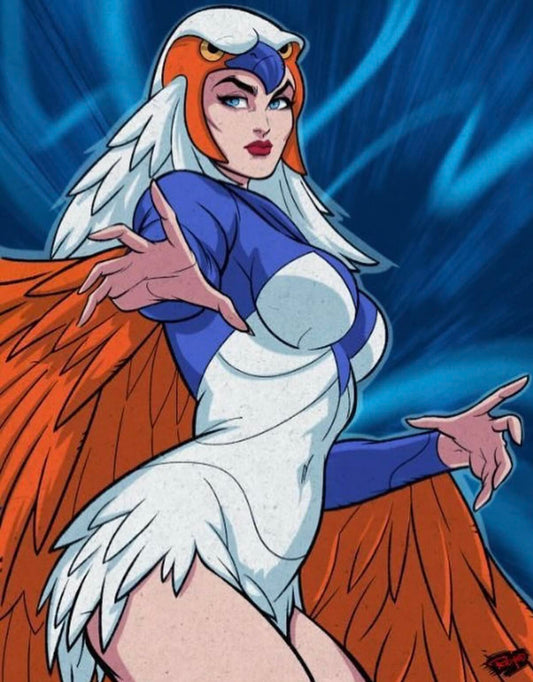 Animated Heroine Owl Themed Print Poster