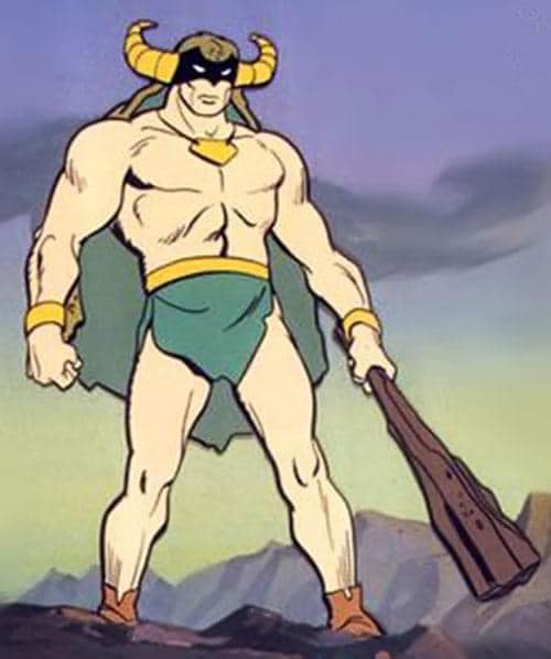 Animated Superhero Character Print Poster