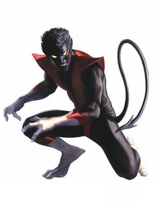 Animated Superhero Kneeling Action Print Poster