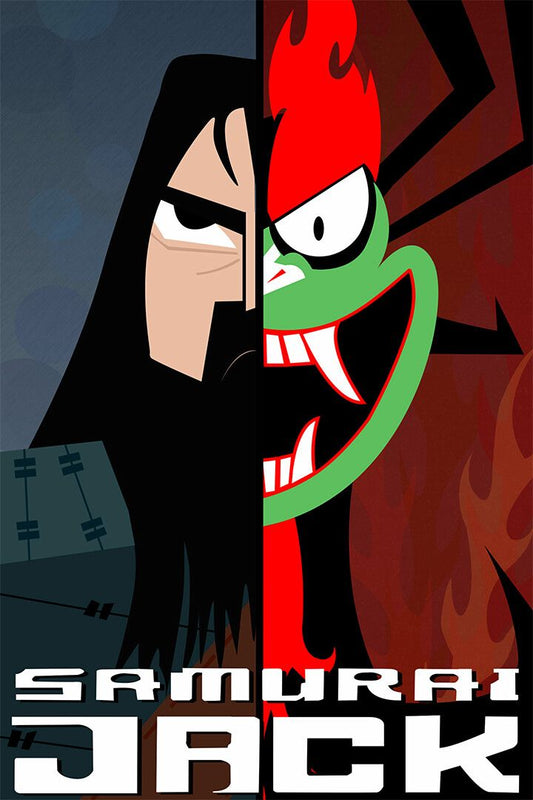 Animated Character Samurai Jack Vs Aku Art Print Decor Jigsaw Puzzle