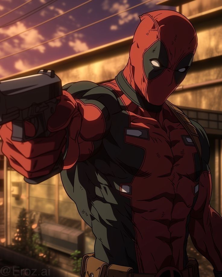 Anime Deadpool Action Pose Print Poster