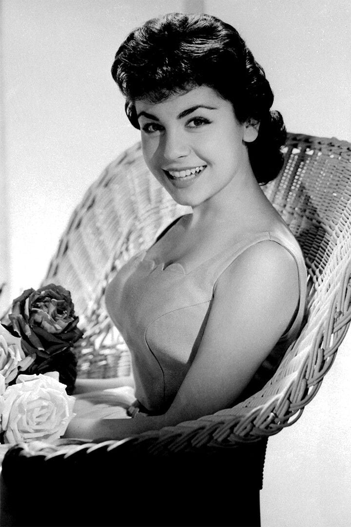 Annette Funicello Sitting With Flowers Print Jigsaw Puzzle