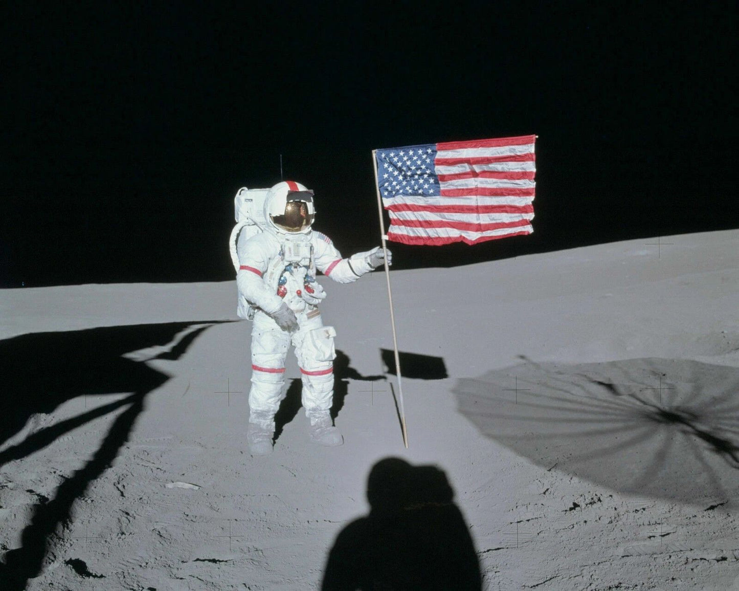 Apollo 14 Moon Landing Nasa Alan Shepard American Flag Keychain Picture Print