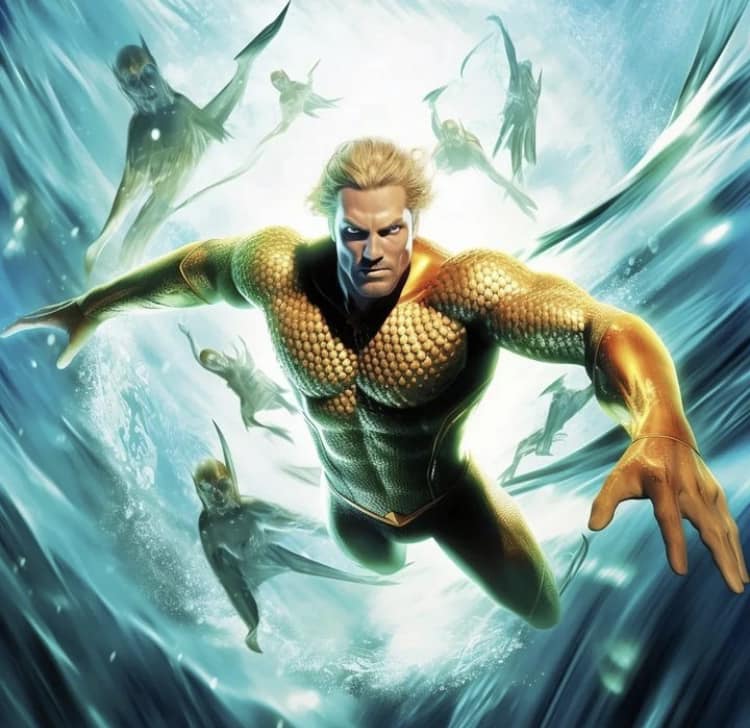 Aquaman Action Scene Print Poster