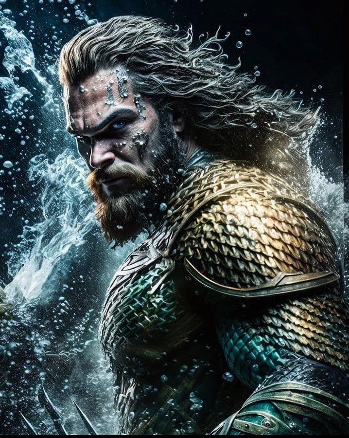 Aquaman Hero Water Splash Print Poster