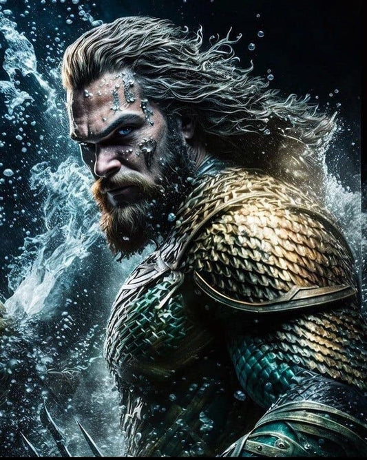 Aquaman Hero Water Splash Print Poster