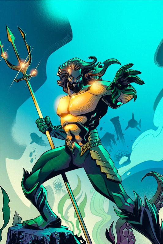 Aquaman Jason Momoa Fish Aquatic Movie Room Wall Decor Jigsaw Puzzle