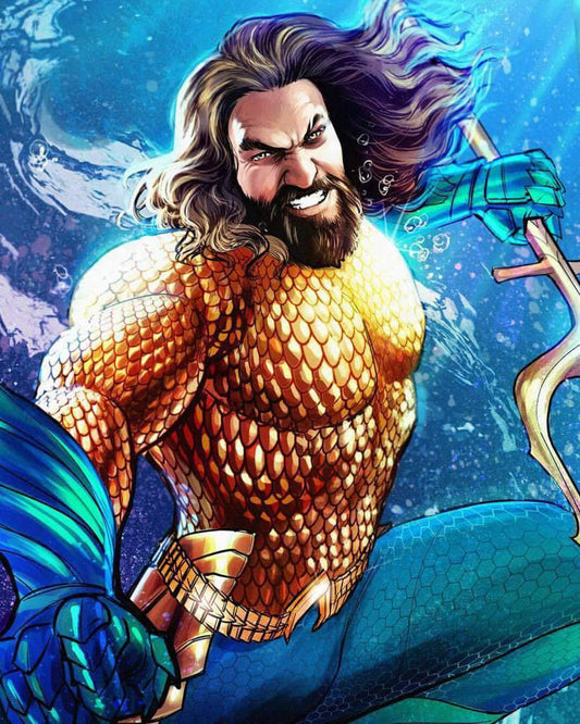 Aquatic Hero Illustration Print Poster