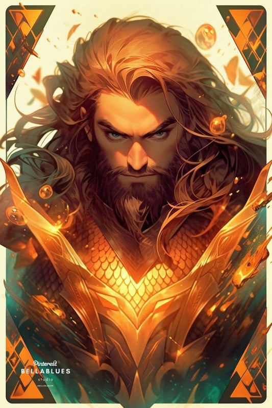 Aquatic Hero Portrait Print Poster