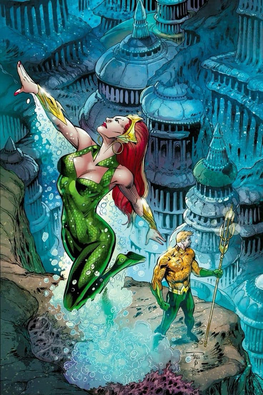 Aquatic Hero Scene Aquaman And Mera Print Poster