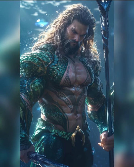 Aquatic Warrior Illustration Print Poster