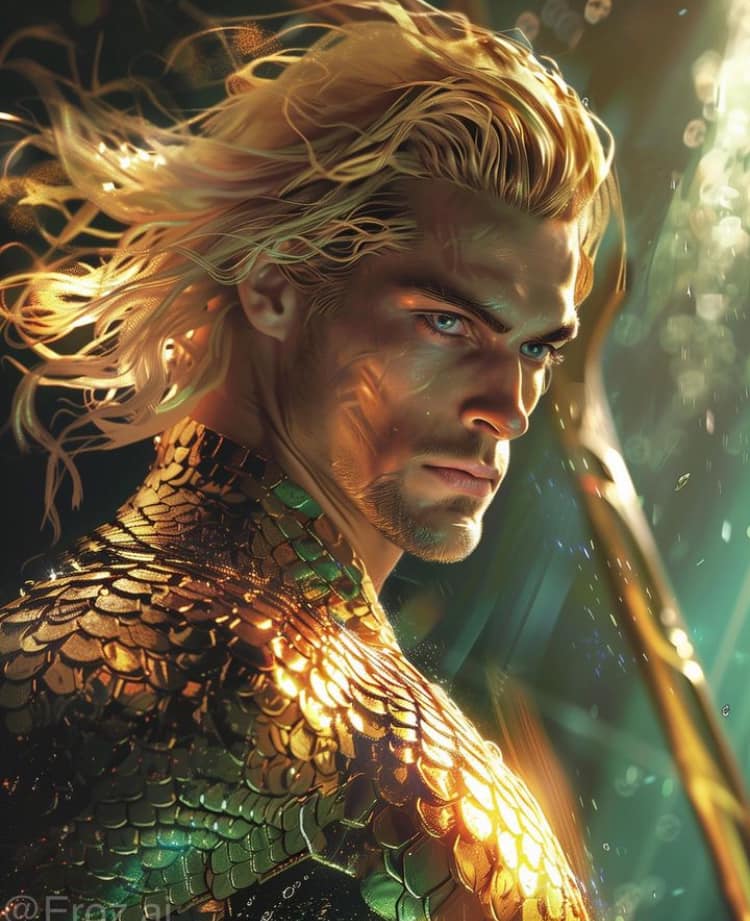 Aquatic Warrior Portrait Print Poster