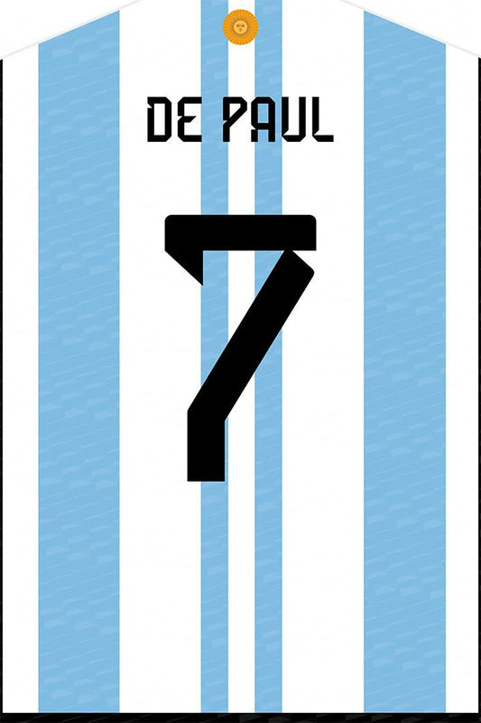 Argentina #7 Rodrigo De Paul World Soccer Championship Jigsaw Puzzle