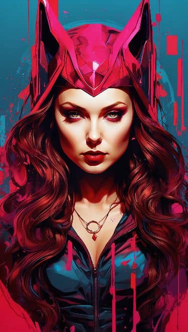 Artistic Female Portrait With Colorful Background Print Poster