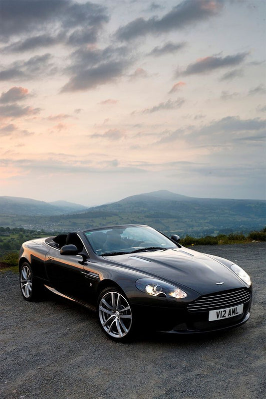 Aston Martin Db9 Black Sport Cars Landscape Jigsaw Puzzle