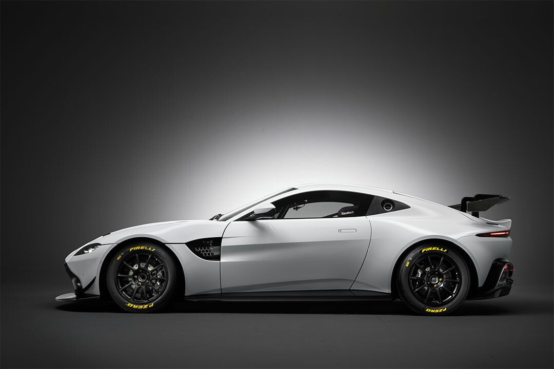 Aston Martin Gt4 White Sporty Car Art Indoor Decor Poster
