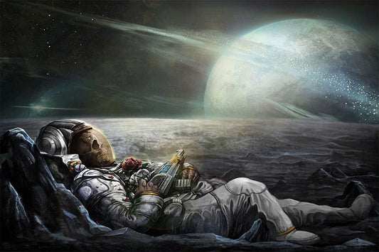 Astronaut On The Moon Skull Funny Outer Space Jigsaw Puzzle
