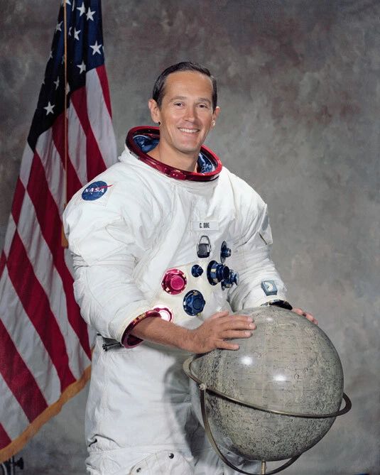 Astronaut Pilot Charles Duke Glossy Keychain Apollo 16 Print Moon Keychain