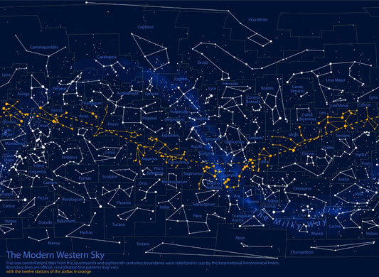 Astronomy Stars & Constellation Map Of Modern Western Sky Magnet Magnet Picture