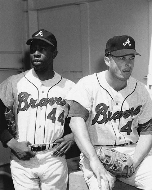 Atlanta Braves Hank Aaron & Eddie Mathews Glossy Keychain Keychain