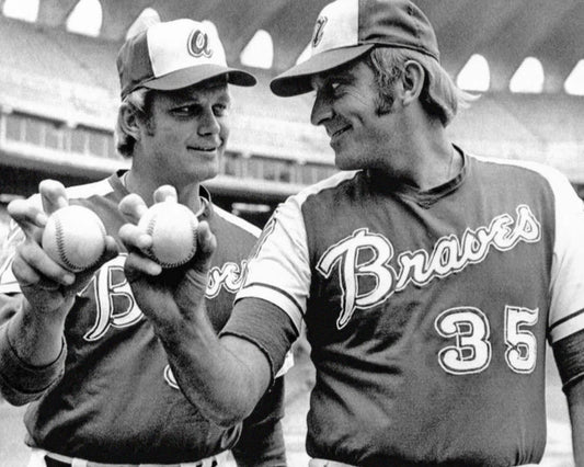 Atlanta Braves Joe And Phil Niekro Glossy Magnet Baseball Print