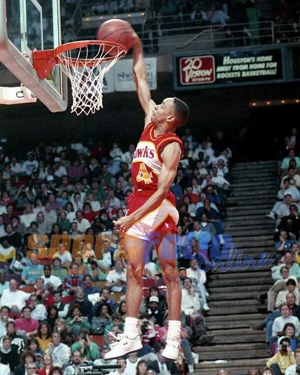 Atlanta Hawks Anthony 'Spud' Webb Glossy Magnet 1989 Nba Dunk Contest Print
