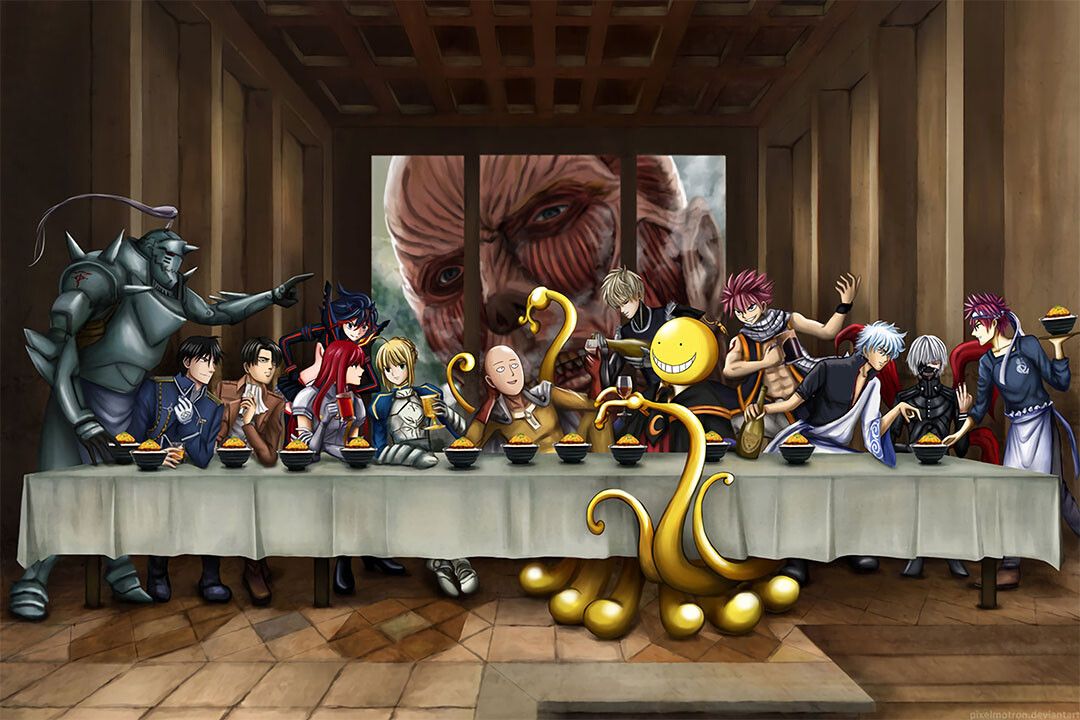 Attack On Titan Animation The Last Supper Parody Wall Home Decor Poster