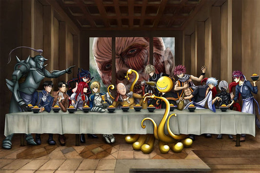 Attack On Titan Animation The Last Supper Parody Wall Home Decor Jigsaw Puzzle