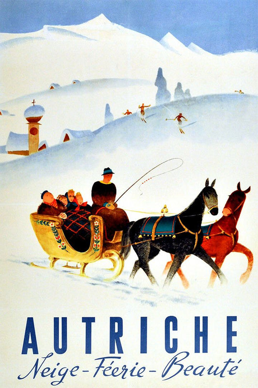 Austria Famous Places Travel Vintage Print Jigsaw Puzzle