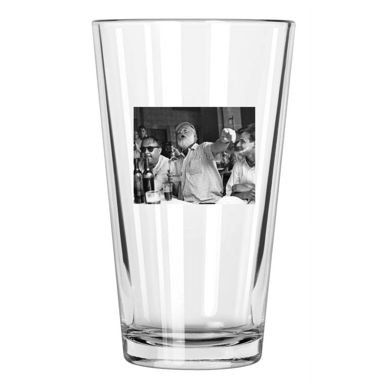 Author Ernest Hemingway Photo Writer Havana Cuba Bar Pint Beer Drinking Glass