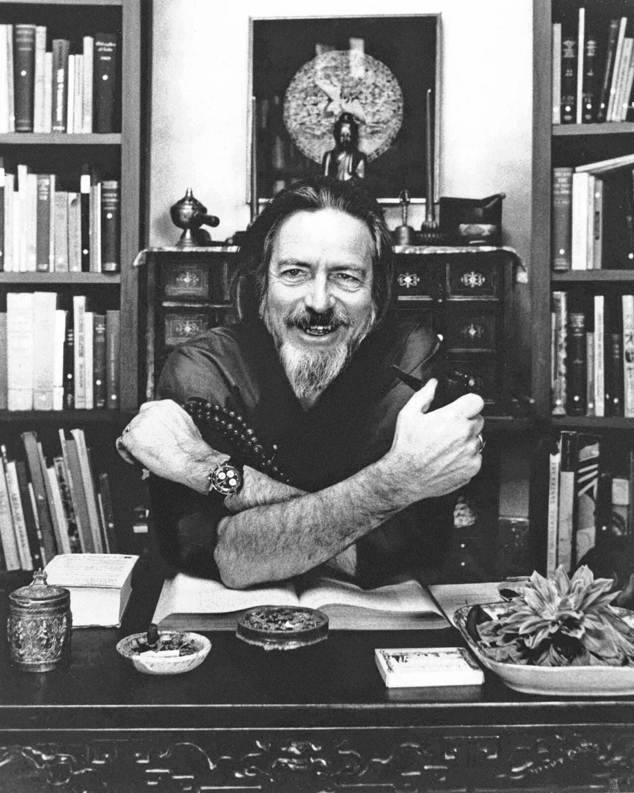 Author Writer Alan Watts Glossy Photo Glossy Portrait Naturalist Print