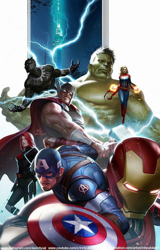 Avengers Hero Illustration Print Poster